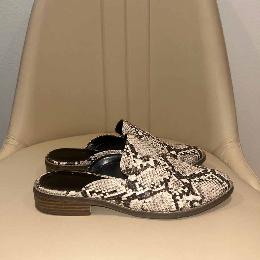 Snake Skin Half Mules